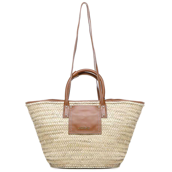 JACQUEMUS Handbags - JACQUEMUS Woven Straw Tote Bag With Leather Trim And Handles